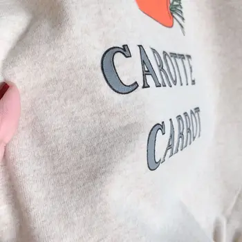2020 New sosire fete drăguț carotte morcov lungă imprimate hanorace din bumbac Primavara cu maneci lungi tricou, rochii
