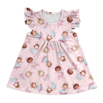 2020 Noi De Vara Haine Copii Fete Dress Desene Animate Model De Imprimare De Tip Boutique Copii Din Bumbac Rochie Copii Fete Casual, Rochie De Petrecere