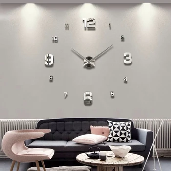 2020 Nou 3D DIY Mare Ceas de Perete cu Design Modern Plin Golde Mare Oglindă Decorative, Ceasuri de Perete Ceasuri de Acasă Decorare Cadou Unic