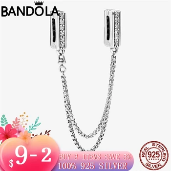 2020 Nou Argint 925 Lant de Siguranta Clip Farmecul Margele Brățară Fit Original Pandora Brățară DIY Bijuterii Pentru Femei