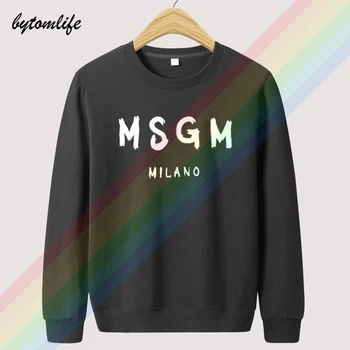 2020 Nou Asiatice Dimensiune MSGM Milano Toamnă Negru de Brand Unisex Limitied Edition Sus Hoodie Mens de Moda Lână Îmbrăcăminte Tricou