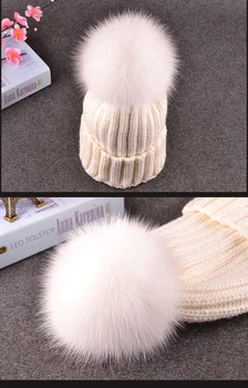 2020 Nou blana naturala pom pom pălărie de moda pălărie de iarnă pentru fete femei căciuli cald