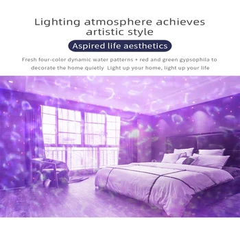 2020 nou bluetooth înstelat colorate lampa de proiecție LED-uri de muzică pentru a crea o cameră romantică etapă de rotație multi-ajustare de culoare