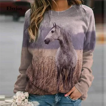 2020 Nou Cal Animal Print Pentru Femei Tricou De Moda Elegant O Femei Gât Topuri Pulover De Toamna Iarna Casual Cu Maneca Lunga Bluza