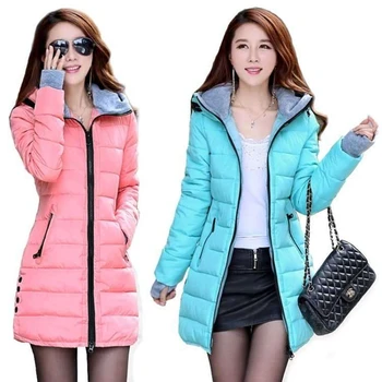 2020 Nou Cald Iarna Hanorac Slim Plus Dimensiunea Femei Paltoane Lungi De Moda Solid Jacheta De Iarna Pentru Femei Cu Glugă Și Buzunare Calitate Parka