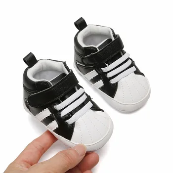 2020 Nou Copil Adidași De Moda Talpă Moale Infant Toddler Prima Pietoni Alb-Negru Baieti Incaltaminte Fete Crib Pantofi