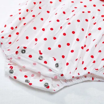 2020 Nou Copil Nou-născut Fete Papusa Guler Dot Imprimare de Costume de Vară Copilul copil Fete maneca Scurta din Bumbac Salopeta