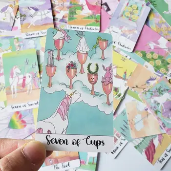 2020 Nou Cristal Unicorn cărți de Tarot de orientare -soarta divinație oracol tarot joc de bord 78 de cărți/seturi