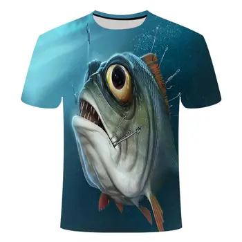2020 nou de pescuit tricou casual, stil de imprimare 3D digital pește t-shirt barbati t-shirt de vara cu maneci scurte rotund gat de sus