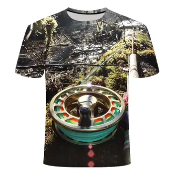 2020 nou de pescuit tricou casual, stil de imprimare 3D digital pește t-shirt barbati t-shirt de vara cu maneci scurte rotund gat de sus