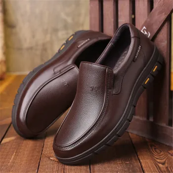 2020 Nou de Înaltă Calitate Moale de Vacă din Piele Pantofi pentru Bărbați Omul de Afaceri Maro Pantofi Rochie Clasic Rotund deget de la picior Mocasini Zapatos Hombre