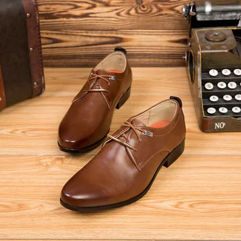 2020 Nou De Înaltă Calitate Stil Britanic Barbati Din Piele Pantofi Dantela-Up Bullock Rochie De Afaceri Oxfords Barbati Pantofi De Sex Masculin Pantof