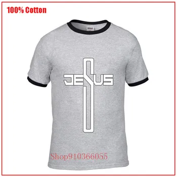 2020 Nou Design Isus Crucea alb Tipărite Bărbații să se Roage în Gât T Cămașă Creștin Isus Credința Religioasă Hristos din Bumbac de top tee