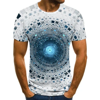 2020 Nou Design pentru Bărbați T-Shirt de Imprimare 3D tridimensional vortex Topuri de Vara Barbati Maneca Scurta Moda T-Shirt
