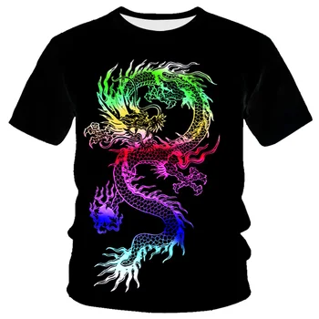 2020 Nou Dragon 3D de Imprimare T-shirt pentru Bărbați pentru Femei de Moda Streetwear T-shirt Harajuku T-shirt Tricou Animal Anime Scurt Maneca topuri