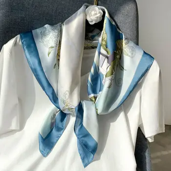 2020 Nou Florale Femei Gât Eșarfă de Păr Foulard Bandana Print 70cm Pătrat Cravată Birou Doamnă Eșarfă Eșarfe Împachetări