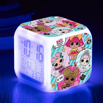2020 Nou LOL Surpriză de Desene animate star Ceas Deșteptător Copii wake-up light Digital Ceas cu Alarmă Copil Jucării Ceas cu LED-uri de Culoare Schimbarea de masă