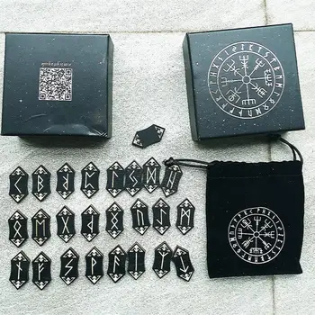 2020 Nou Misticism Rune Set Carte De Vest Introducerea Divinație Recuzită Rune Set Ezoterism Manual Gravură În Lemn Rune Set
