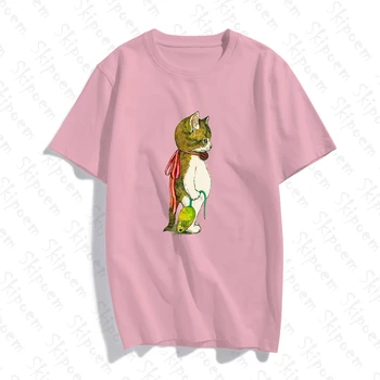 2020 Nou O Pisica Cu Recolta T-shirt Femei Stil coreean Roz Vintage 8 Culori din Bumbac cu Maneci Scurte Plus Dimensiune Haine Tricou Femme
