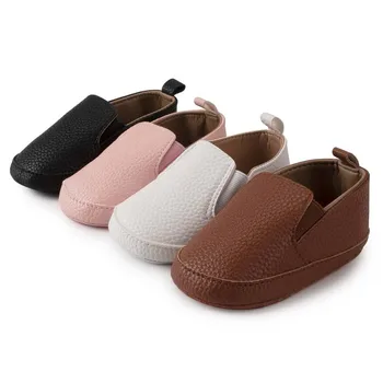 2020 Nou Pantofi pentru Copii de 4 culori de Moda Casual Moale-talpa Non-alunecare PU Piele Bumbac Copilul Prima Pietoni Crib Pantofi 0-18month