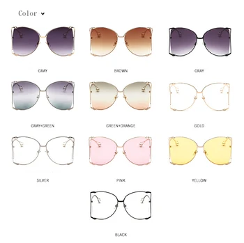 2020 Nou Supradimensionat Ochelari De Soare Pentru Femei Brand Designer De Mare Pătrat Ochelari De Soare Perla Decor Cat Nuanțe De Ochi Fluture Ochelari