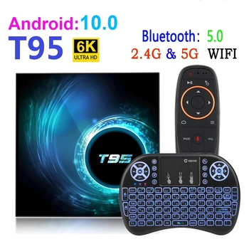 2020 NOU T95 Smart TV Box Android 10.0 Youtube HD 6K Android TV Box Google Voice Assistant PK H96 h616 X96Q MAX tv box android