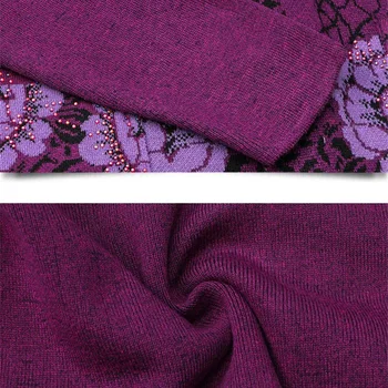 2020 Nou Toamna Vârstă Mijlocie Mama Tricotate Cardigan pentru Femei Pulover Straturi de Imprimare Pulover Femei Tricotaje Topuri Plus Dimensiune 4XL P309
