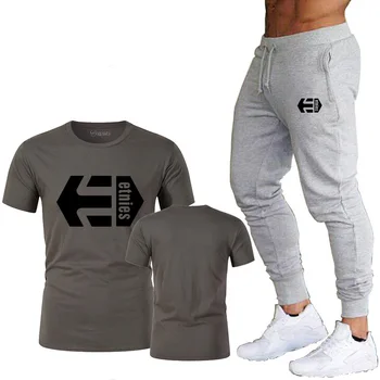 2020 nou tricou Etnies tipărite costum de sport cuplu uscare rapidă funcționare casual, haine de vară cu mânecă scurtă, pantaloni 2-bucata set