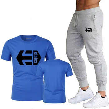 2020 nou tricou Etnies tipărite costum de sport cuplu uscare rapidă funcționare casual, haine de vară cu mânecă scurtă, pantaloni 2-bucata set