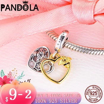 2020 nou Veritabil 925 Sterling Silver Hearts & Albinele Legăna Farmecul Margele se Potrivesc Original Pandora Brățară Colier S925 Bijuterii Cadou