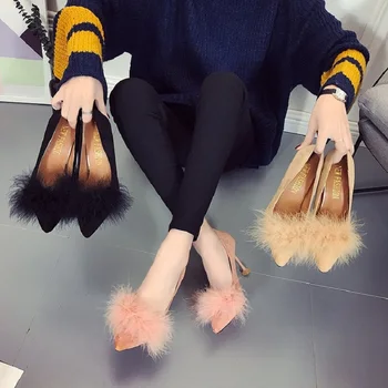 2020 nou versiunea coreeană sălbatice piele de căprioară a subliniat superficial gura single pantofi sexy stilet tocuri înalte de moda clasice de pantofi femei