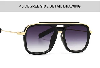 2020 NOUA moda barbati retro de lux marca iron man ochelari de soare de înaltă calitate pătrat femeie tendință toate-meci de ochelari de soare Oculos De Sol