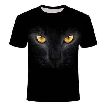 2020 noua moda cu mânecă scurtă peisaj si cat de vară pentru bărbați și femei T-shirt 3DT imprimare tricou copac pisica supradimensionate T-shirt