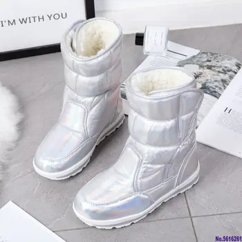 2020 Noua moda de Iarnă cizme pentru femei amestecat lana naturala de sex feminin cald cizme impermeabil gros de blană full size silver lady cizme de zăpadă