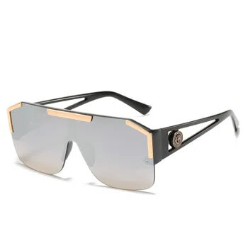 2020 Noua Moda de Lux de Brand Unisex Supradimensionat ochelari de Soare Patrati de sex Feminin Retro de Metal Nou Cadru Mare de Jumătate Cadru ochelari de Soare UV400