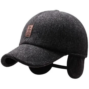 2020 Nouă Iarnă Șapcă de Baseball pentru Bărbați cu Earflaps Tată Cald Pălărie Îngroșat Bumbac Snapback Capace de Protecție pentru Urechi Tatălui Pălării
