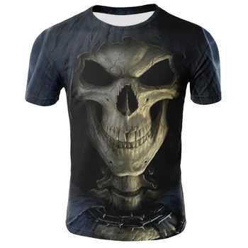 2020 nouă rundă gâtul craniu 3DT camasa barbati motocicleta lui punk 3D de imprimare T-shirt îmbrăcăminte pentru bărbați T-shirt top de vară de moda pentru bărbați tr