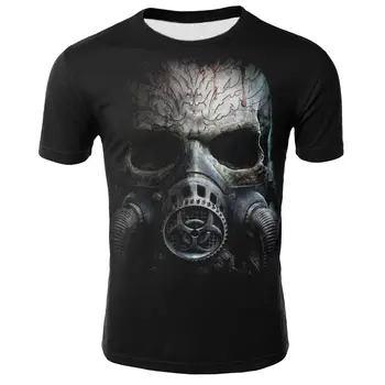 2020 nouă rundă gâtul craniu 3DT camasa barbati motocicleta lui punk 3D de imprimare T-shirt îmbrăcăminte pentru bărbați T-shirt top de vară de moda pentru bărbați tr