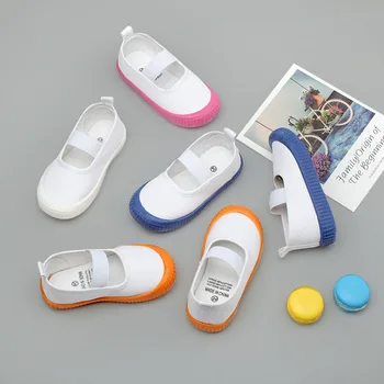 2020 Pantofi de Panza pentru Copii jocuri pentru Copii de Grădiniță Interioară Pantofi Fete Baieti Slip-on Elastic Alb Încălțăminte