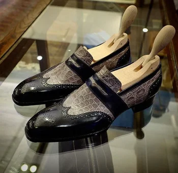 2020 Pantofi pentru Bărbați Noua Moda Handmade din Piele Pu Classic Slip-on Pantofi Low-Toc Elegant Casual Mocasini Pantofi Zapatos 4M885