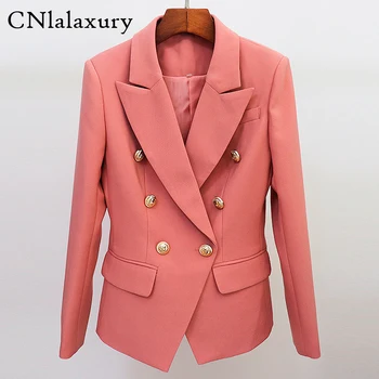 2020 Pista de Designer Blazer Femme pentru Femei Clasic Leu Butonul Coat Breasted Dublu Slim Montaj Blazer Jacheta mujer chaqueta