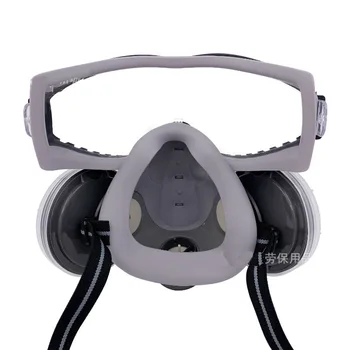2020 Praf Masca de gaze Cu Ochelari Dual Filtre Complet Masca de Fata Windproof Pentru Tâmplar, Constructor Lustruire Praf-dovada