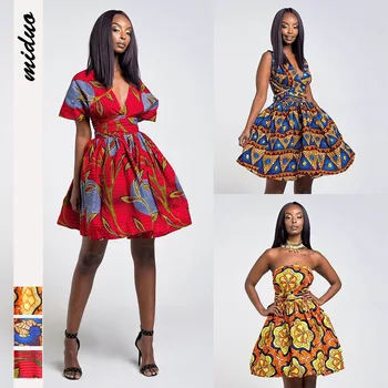 2020 Primavara-Vara Femei Africane Rochii Bazin Riche Dashiki Rochie De Imprimare Africa Haine Sexy Club, Club De Noapte Bandaj Rochie Mini