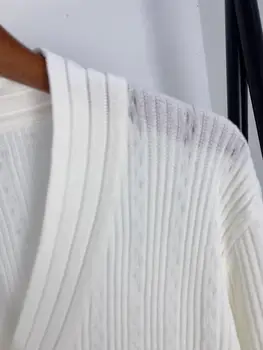 2020 Primavara-Vara pentru Femei Tricotate Cardigan Pulover dama V-gât subțire, elastic, cu mâneci lungi tricotaje Femei Buzunare jacheta Subtire de sus
