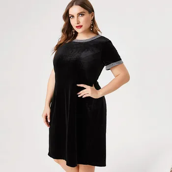 2020 Primăvară Plus Dimensiune rochii de Catifea femeie noapte de petrecere doamnelor negru Vintage rochii elegante