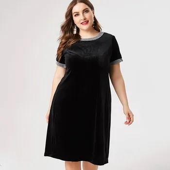 2020 Primăvară Plus Dimensiune rochii de Catifea femeie noapte de petrecere doamnelor negru Vintage rochii elegante