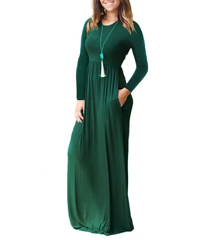 2020 Primăvară rochie cu maneci lungi pentru Femei de Moda de Vara Maxi dress Talie Elastic Casual Femei Femei Plus Dimensiune Rochii Lungi vestidos