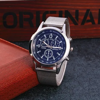 2020 produse noi de vânzare fierbinte de moda casual barbati albastru oțel trupa cuarț ceas