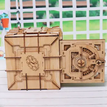 2020 Puzzle-uri 3D din Lemn Parola Cutie de Comori Mecanice Puzzle DIY Modelul Asamblat