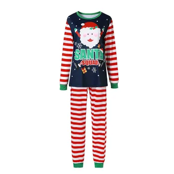 2020 Santa tipărite pijamale cu Dungi Pijama petrecere de Crăciun îmbrăcăminte de Crăciun de Familie potrivire Set de Pijama copii adulți pijamale